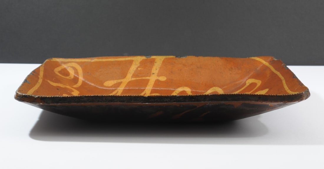 Large 18th C. Slip Decorated Redware Dish - 3