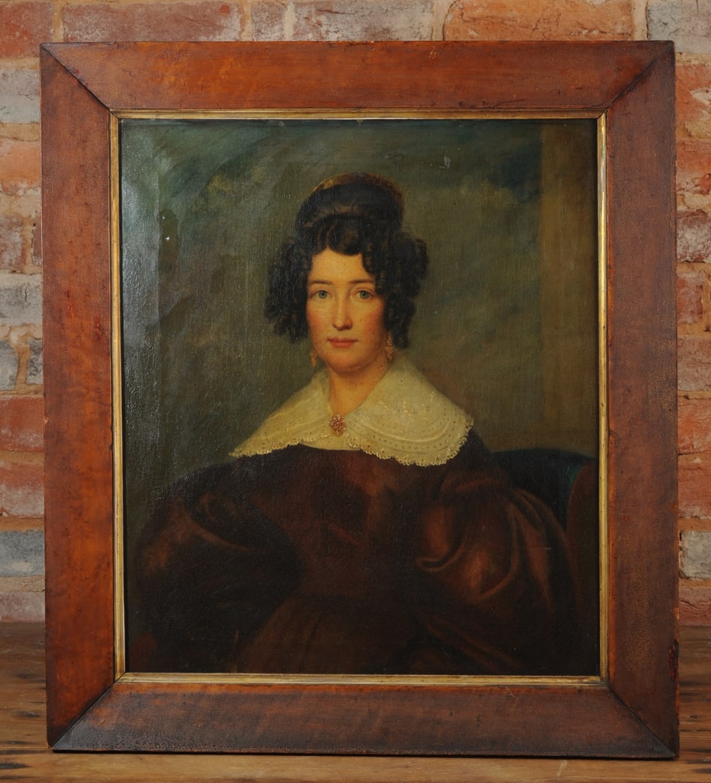 19th Century Oil on Canvas Portrait of a Lady (1 of 11)