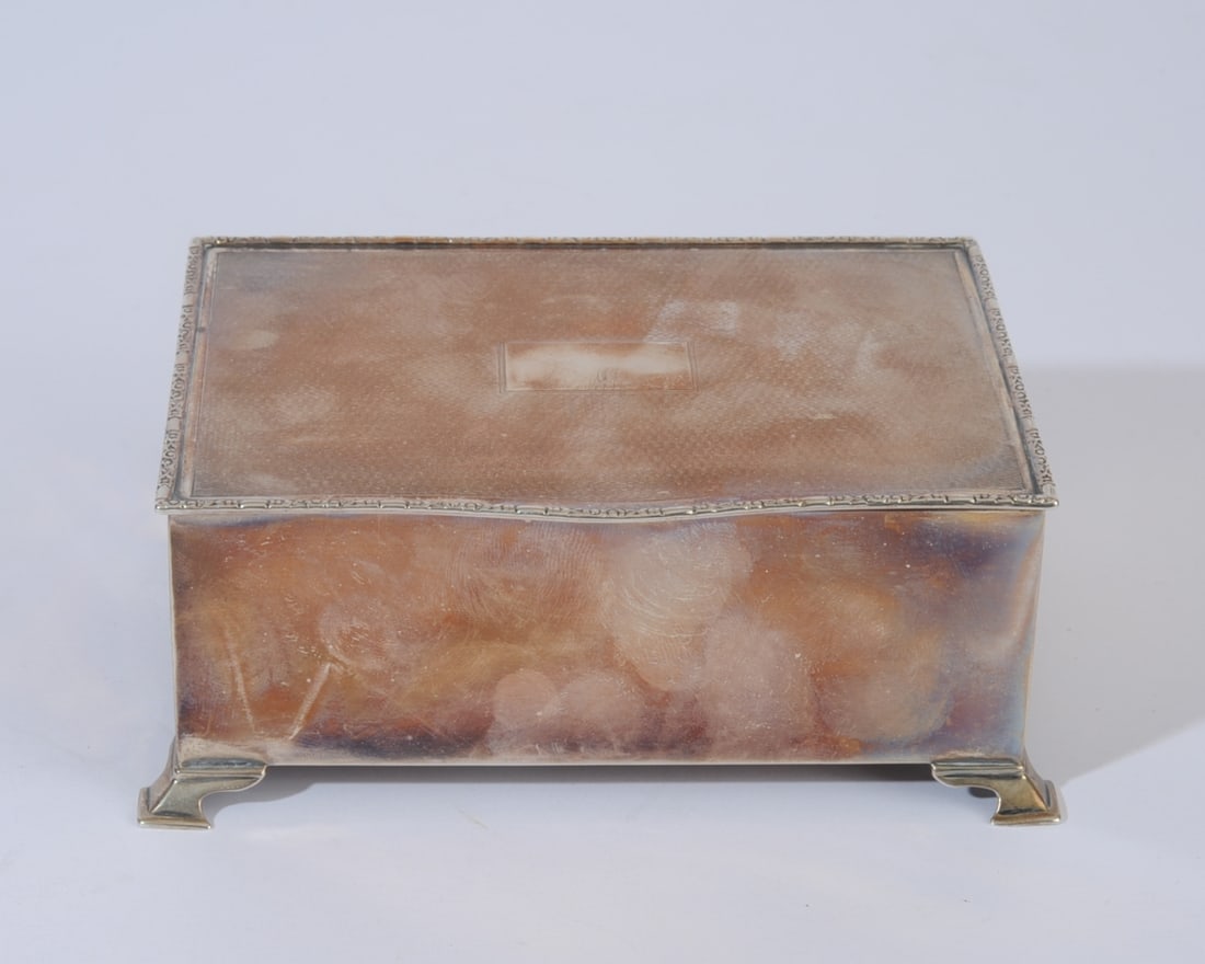 English Sterling Silver Lidded Footed Box (1 of 6)