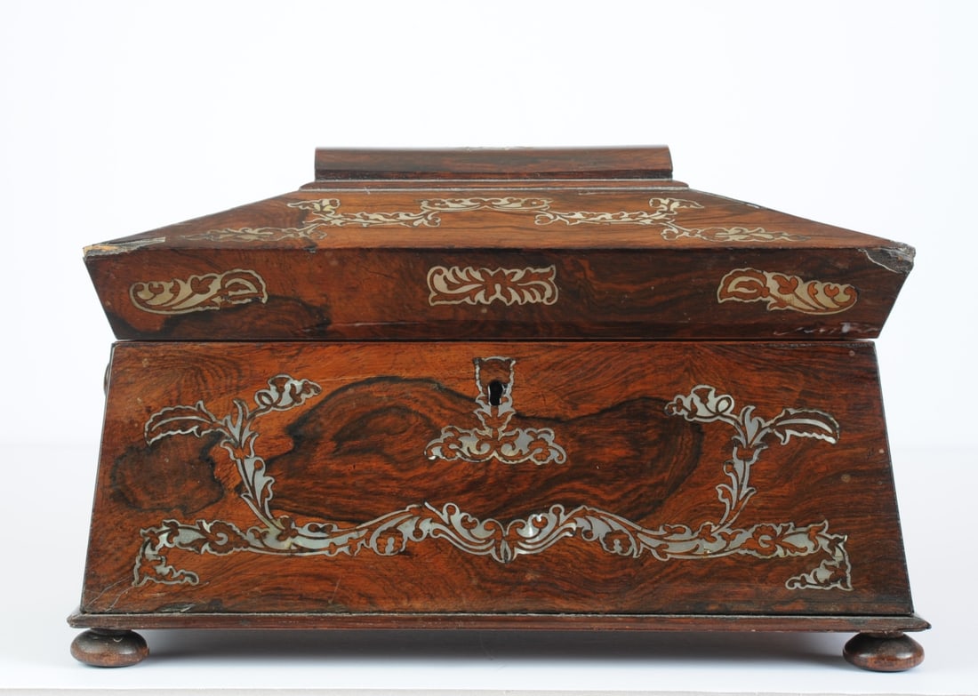 Antique English Inlaid Tea Caddy (1 of 16)