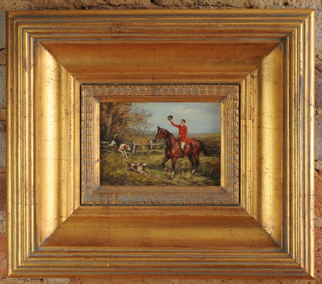 English School Oil on Panel Hunt Scene (1 of 4)