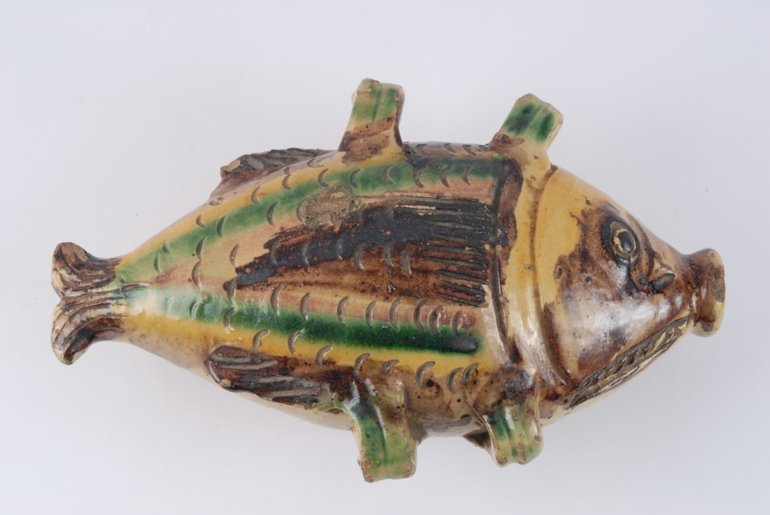 Antique Italian Glazed Pottery Fish Vessel (1 of 10)