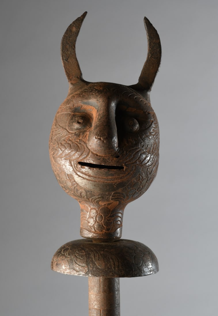 Indo Persian Qajar Style Demon Head Gorz (1 of 8)