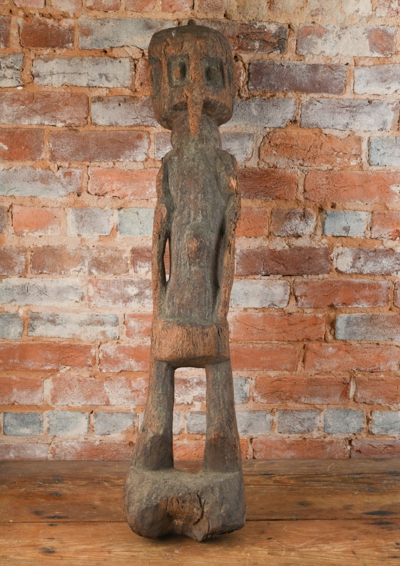 Monumental Hogon Male Ancestor Figure: Approx. 40" x 8 3/4" x 6 3/4". Our primary recommendation is to arrange shipping yourself using Blue Ridge Pack & Ship. Most bidders find this is the most economical route. Simply reach out to them us