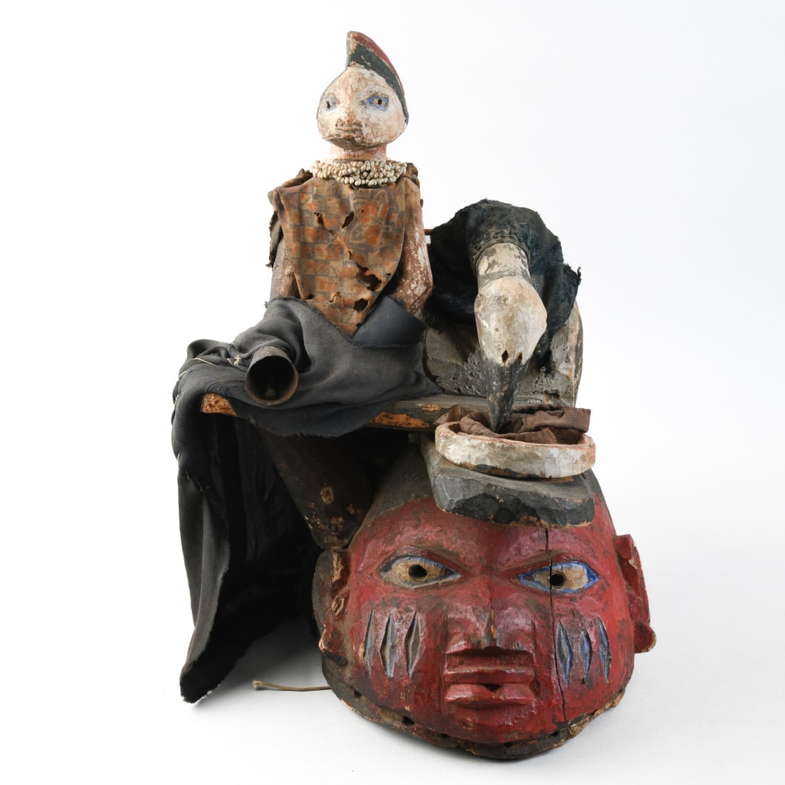 Yoruba Gelede Headdress: Approx. 16 7/8" x 11 1/4" x 14 1/2". Our primary recommendation is to arrange shipping yourself using Blue Ridge Pack & Ship. Most bidders find this is the most economical route. Simply reach out to