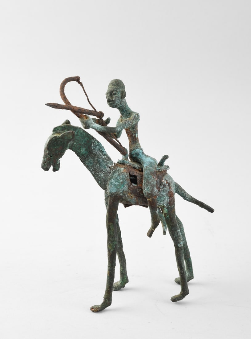 Fon Horse and Rider: Approx. 6 7/8" x 2 1/8" x 3 5/8". Our primary recommendation is to arrange shipping yourself using Blue Ridge Pack & Ship. Most bidders find this is the most economical route. Simply reach out to