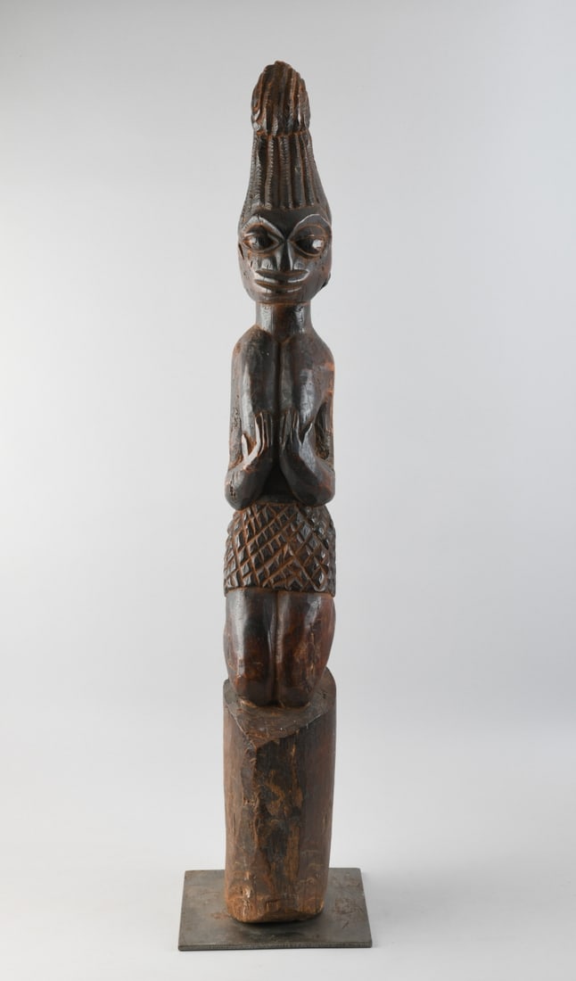 Yoruba Carved Figure: Approx. 35 1/4" x 8" x 8". Our primary recommendation is to arrange shipping yourself using Blue Ridge Pack & Ship. Most bidders find this is the most economical route. Simply reach out to them using