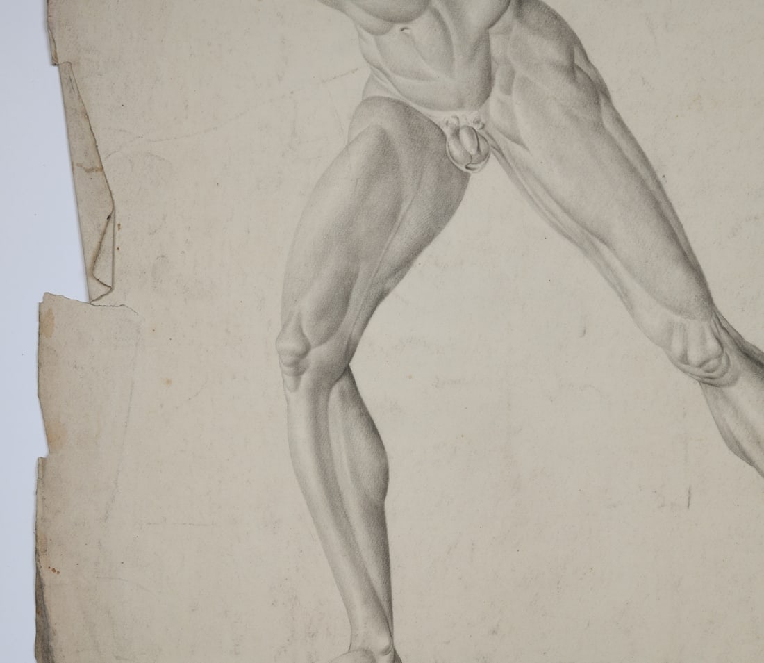 Three Antique Academic Figure Studies - 2