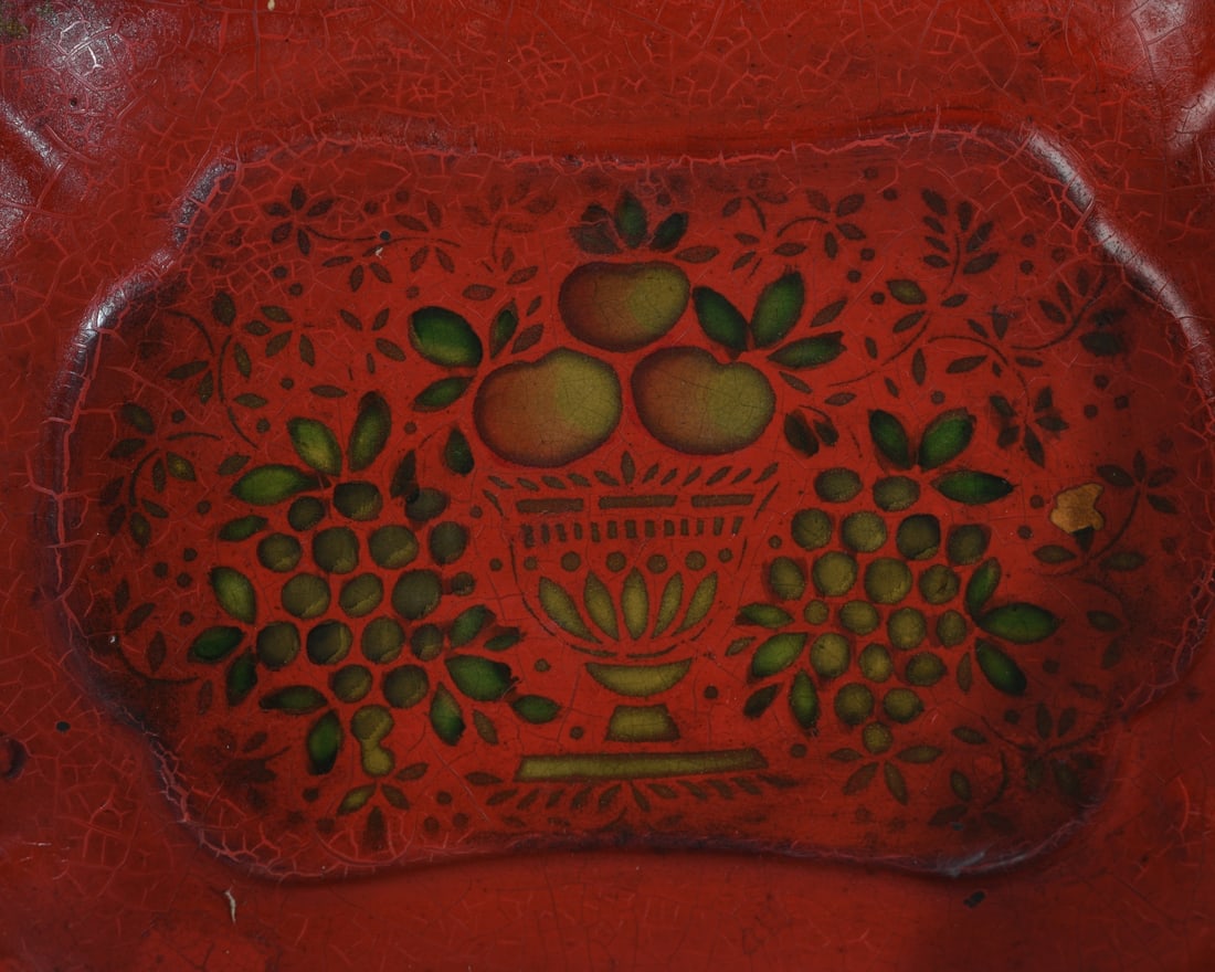 Two Red Toleware Trays - 4