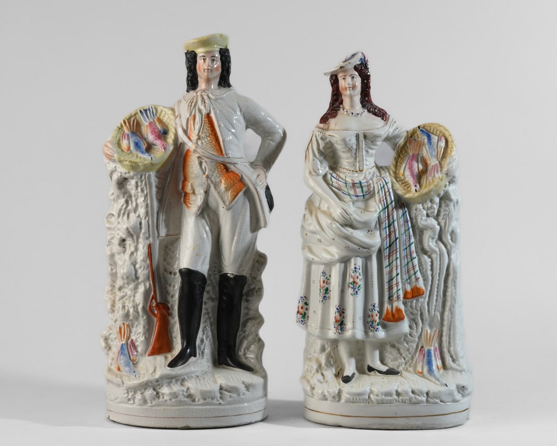 Pair of Staffordshire Pottery Figures (1 of 10)