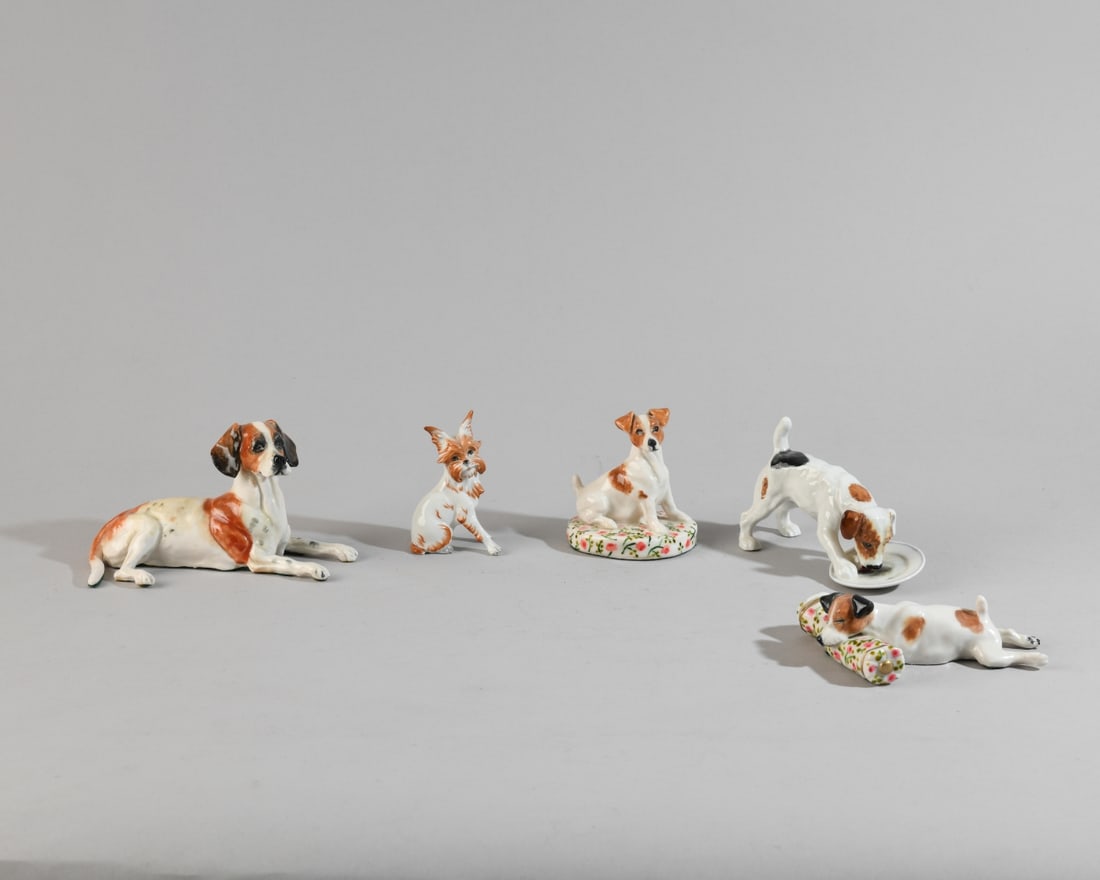 Five Porcelain Dog Figures (1 of 8)