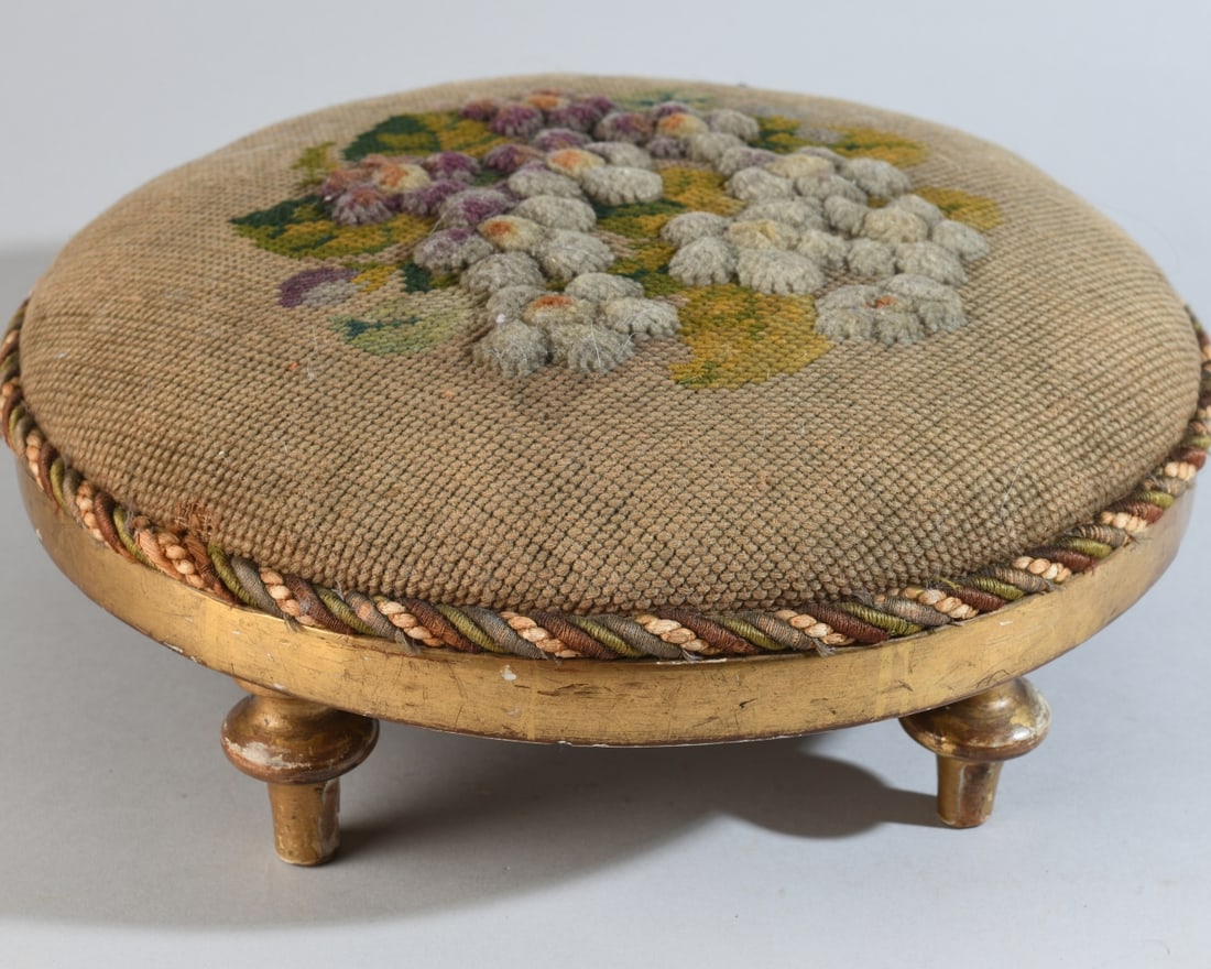 Needlework Upholstered Footstool - 2