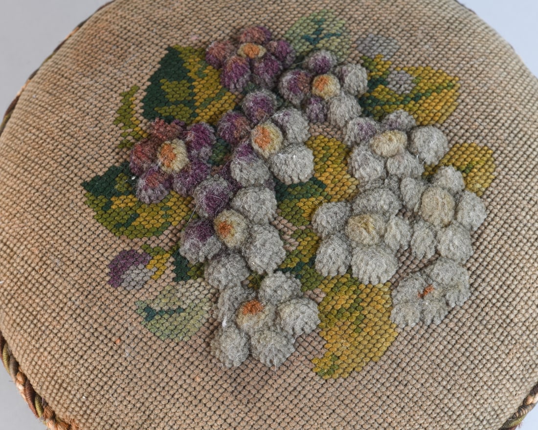Needlework Upholstered Footstool - 3