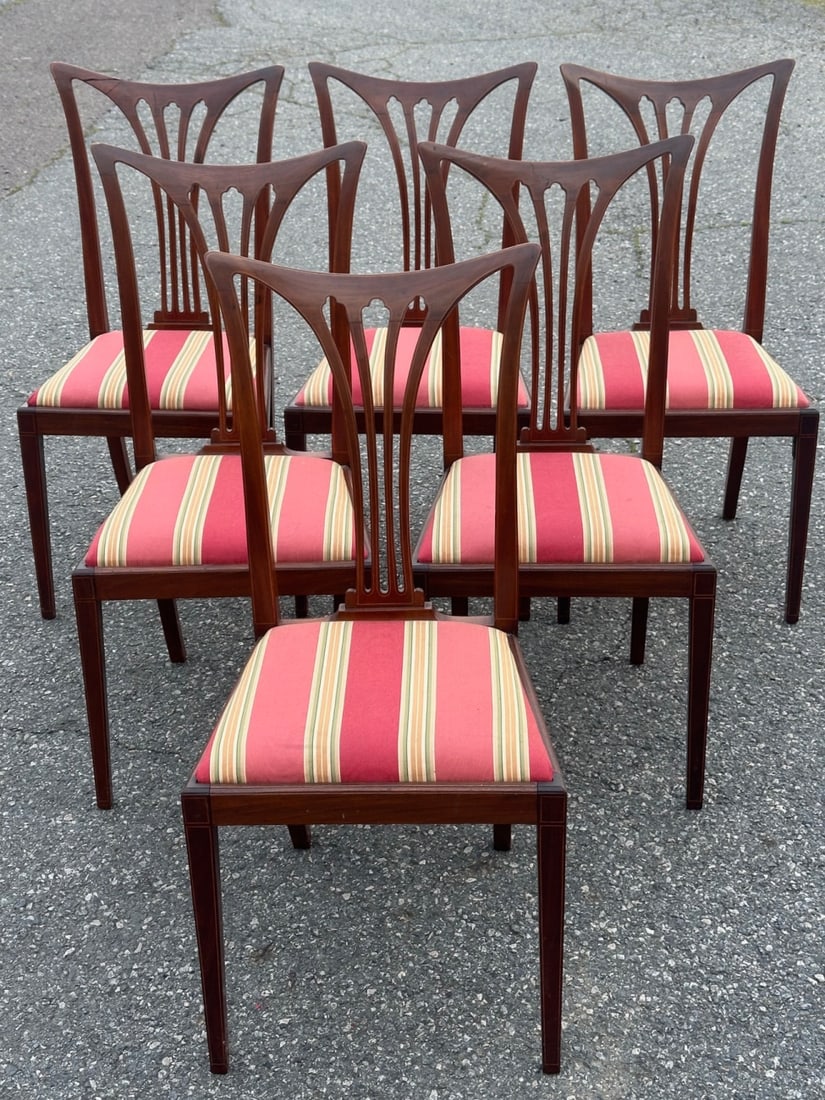 Six Hepplewhite-Style Mahogany Dining Chairs (1 of 12)