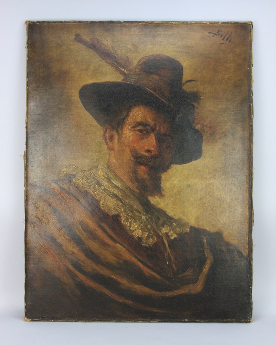 Benito Belli (Italian, 1870-1899): 260014 Portrait of a Cavalier. Oil on canvas, signed upper right. Approx. 17 1/2" X 23 1/2". Our primary recommendation is to arrange shipping yourself using Blue Ridge Pack & Ship. Most bidders find