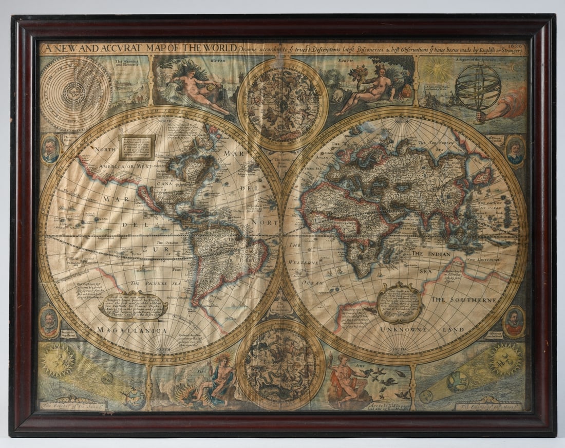 L 19th / E 20th C. Engraving Map of the World (1 of 5)