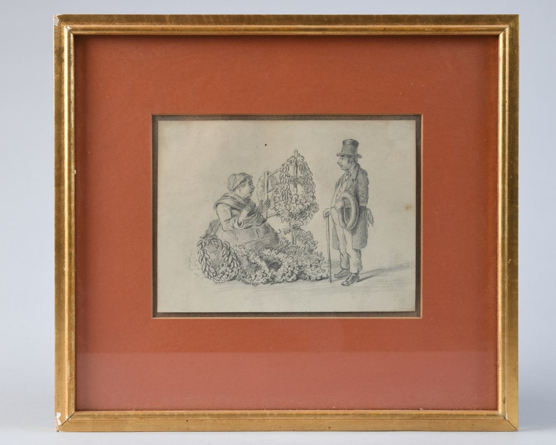 European School Pencil Sketch, early 1900s (1 of 2)