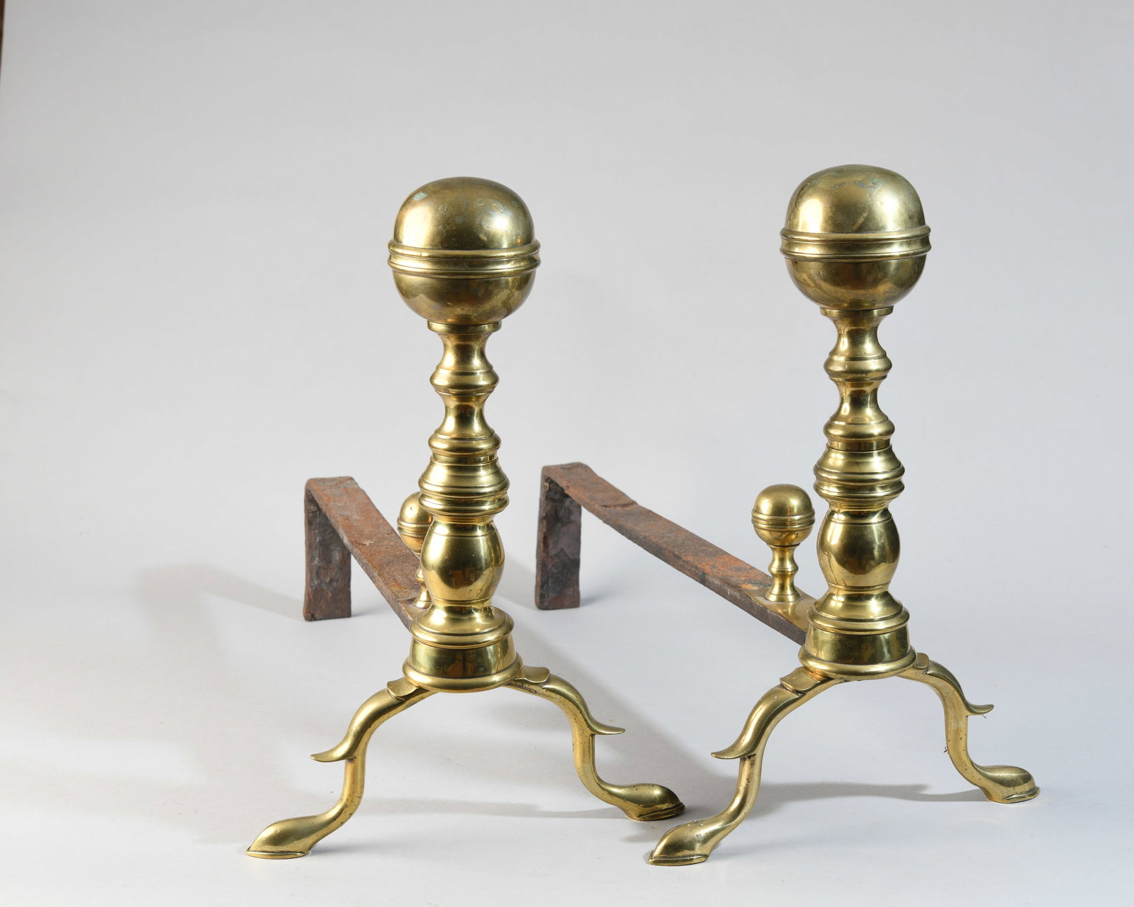 Pair of Antique English Brass Andirons (1 of 7)