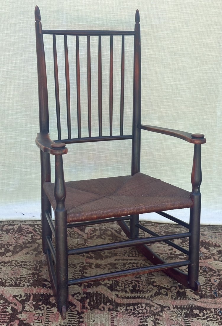Shaker Rocking Chair: Cherry / mixed wood. H: approx. 39 1/4". W: approx. 22 5/8". D: approx. 27 1/4".Our primary recommendation is to arrange shipping yourself using Blue Ridge Pack & Ship. Most bidders find this is the
