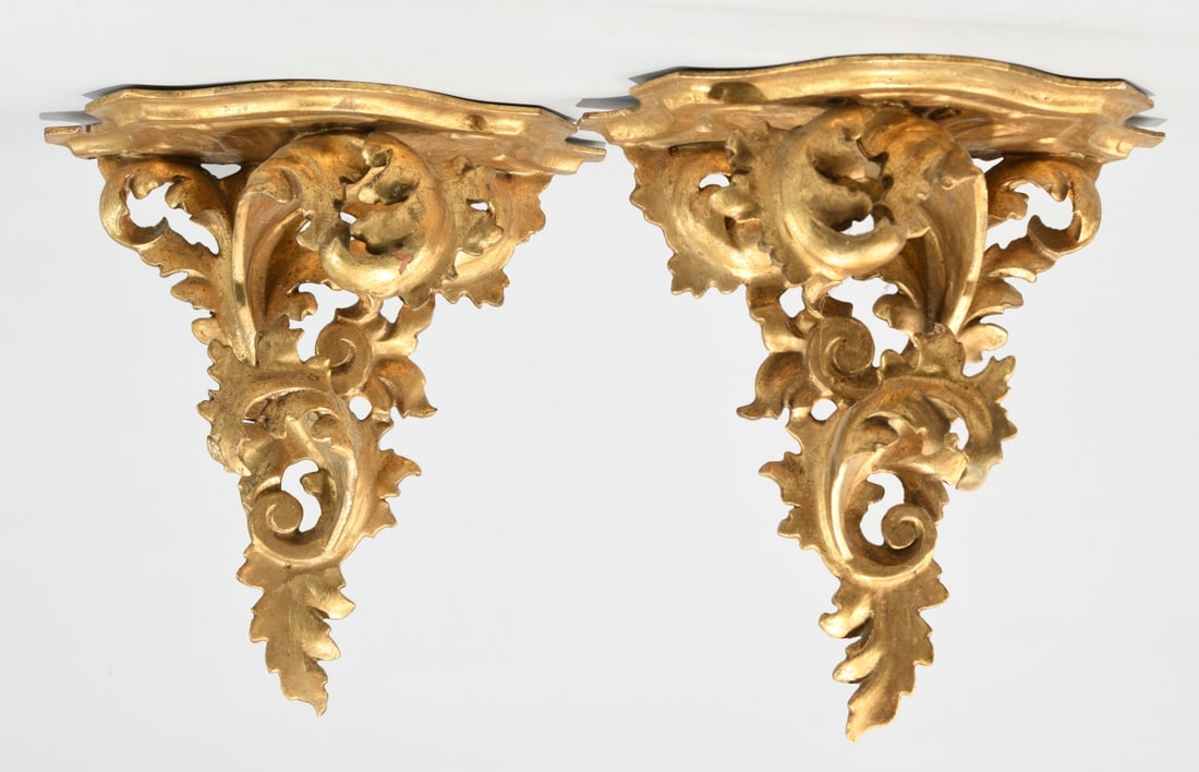 Pair of Gilt Wall Sconces (1 of 6)