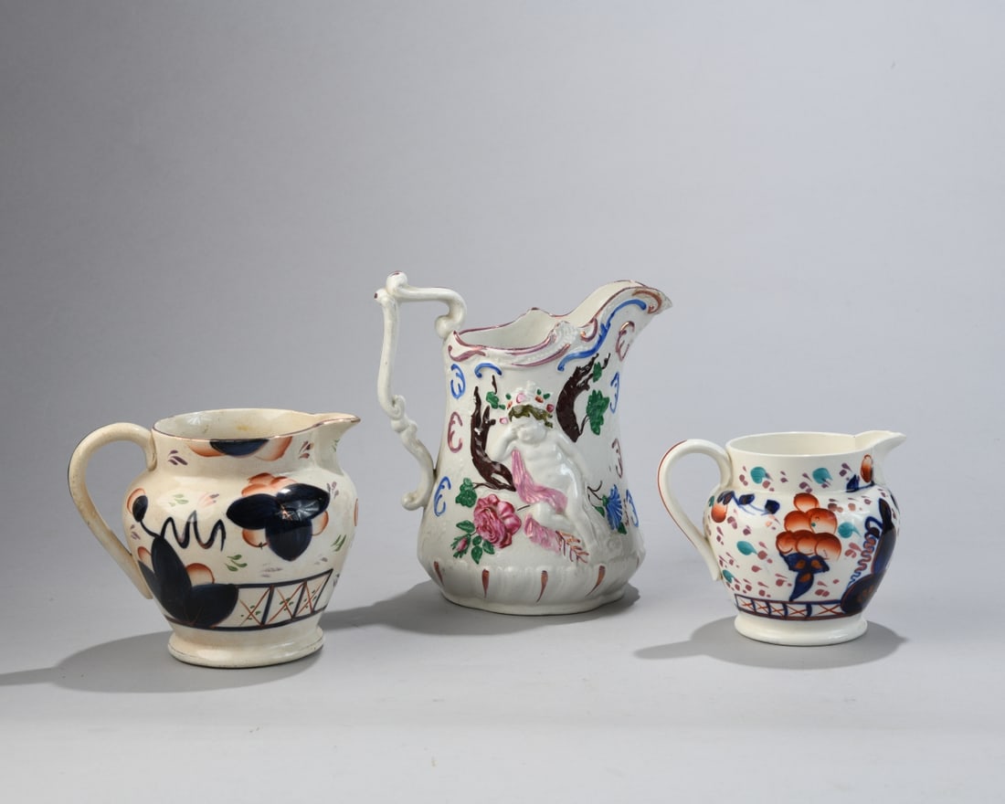 Three Antique Creamware Jugs (1 of 10)