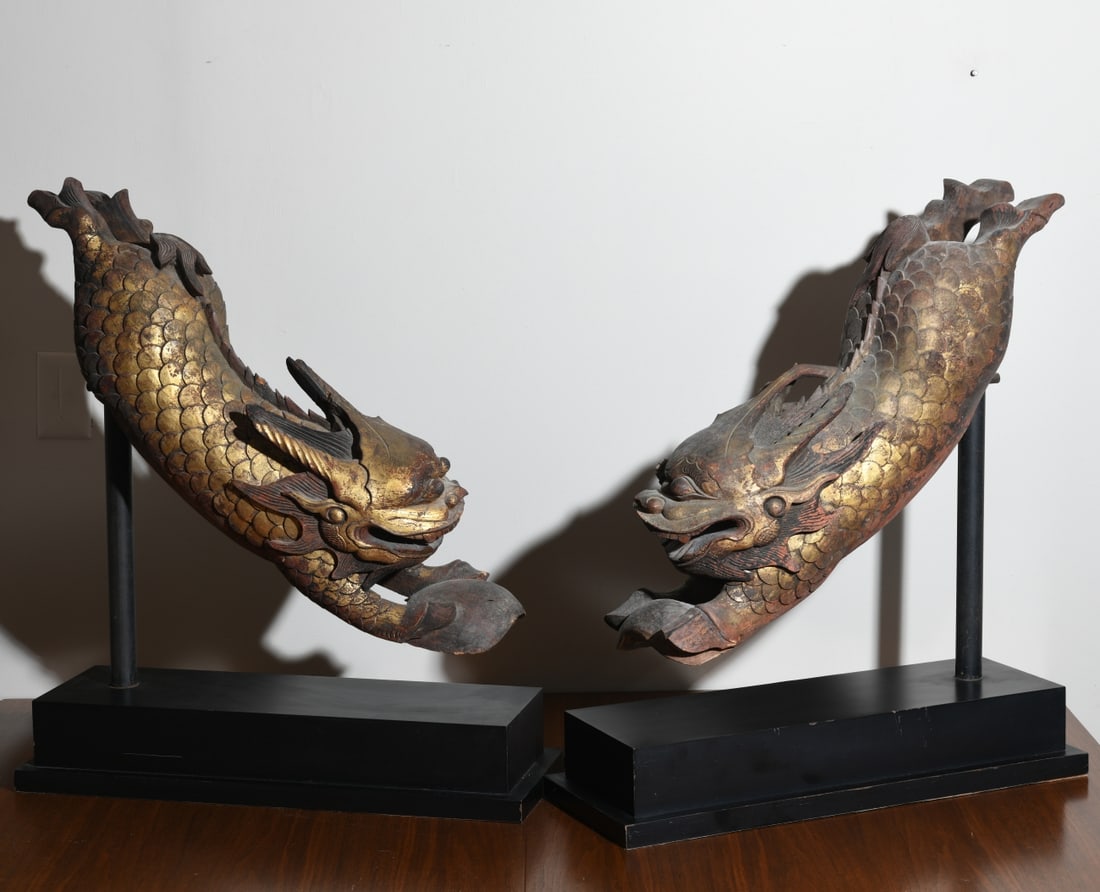 Pair Chinese or Japanese Architectural Elements (1 of 9)