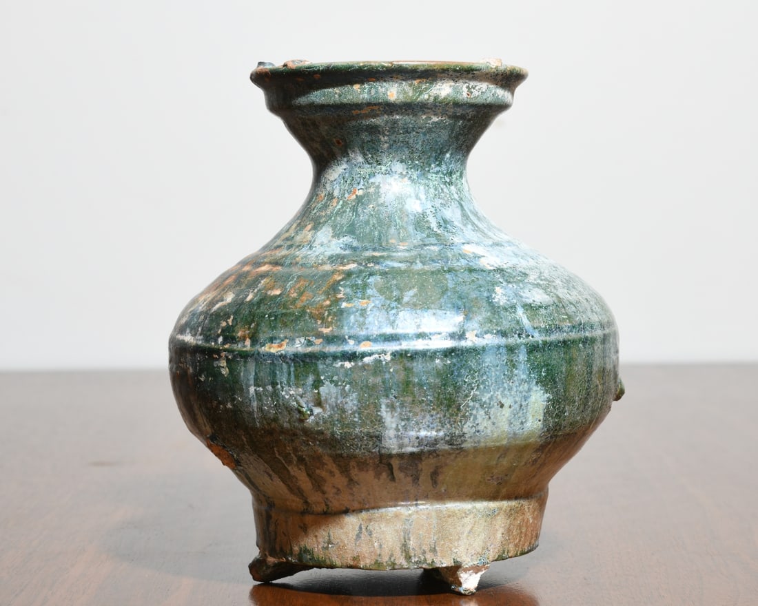Chinese Han Style Glazed Pottery Tripod Jar (1 of 5)