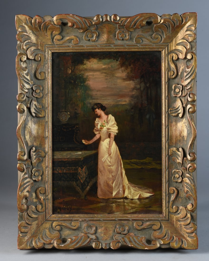 19th C. British School Oil on Panel: Signed lower left "(?) Bailey," c. late 19th century, framed. Frame approx. 19 1/4" x 14 3/4". Sight approx. 13 3/8" x 9". Our primary recommendation is to arrange shipping yourself using Blue Ridge P
