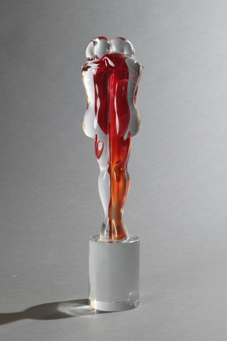 Francesco Ragazzi Murano Glass Sculpture: Francesco Ragazzi (Italian, b. 1965) Murano glass sculpture, "Omanti", signed to underside. Certificate of authenticity included. Dimensions approx. 17 1/4" x 4 1/4" W x 3 1/4" D. Our primary recommen
