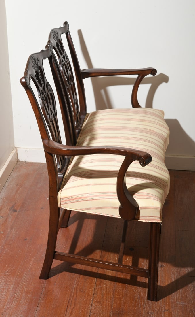 Chippendale Style Upholstered Settee - 10