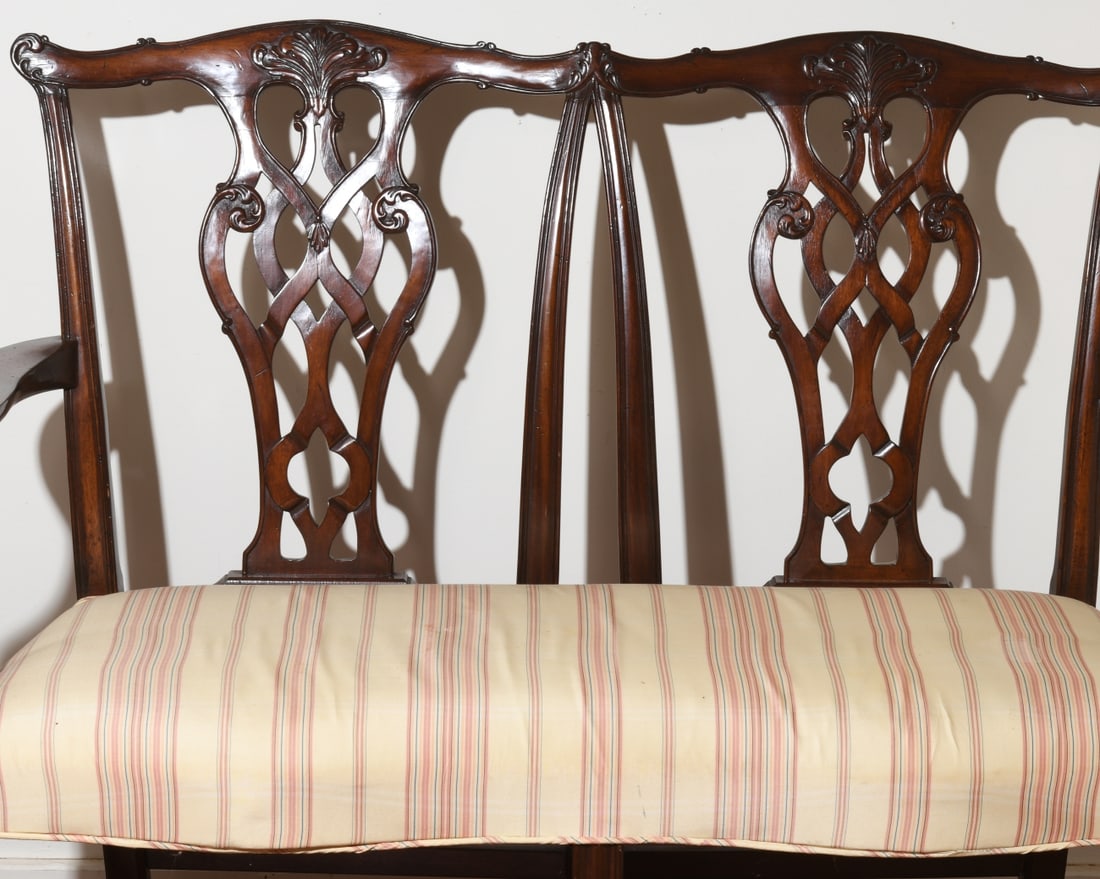 Chippendale Style Upholstered Settee - 3