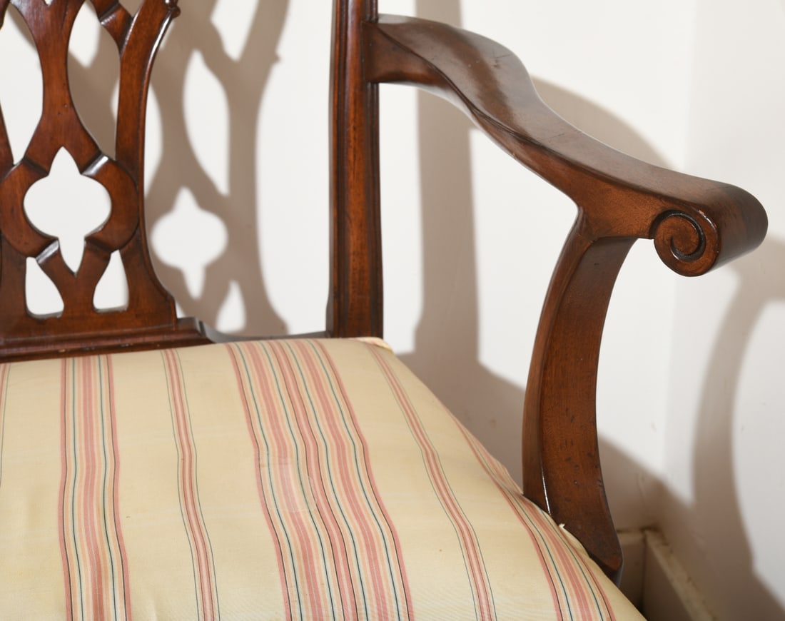 Chippendale Style Upholstered Settee - 6