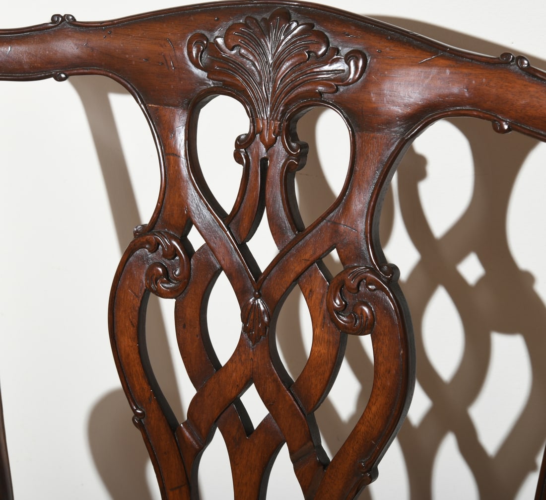 Chippendale Style Upholstered Settee - 7