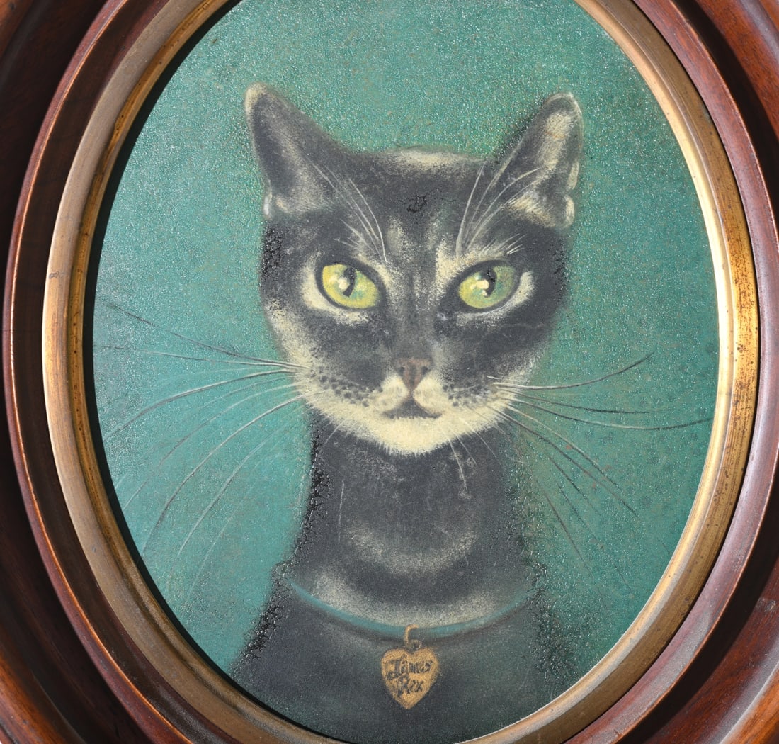 Vintage Folk Art Cat Portrait "James Rex" - 2