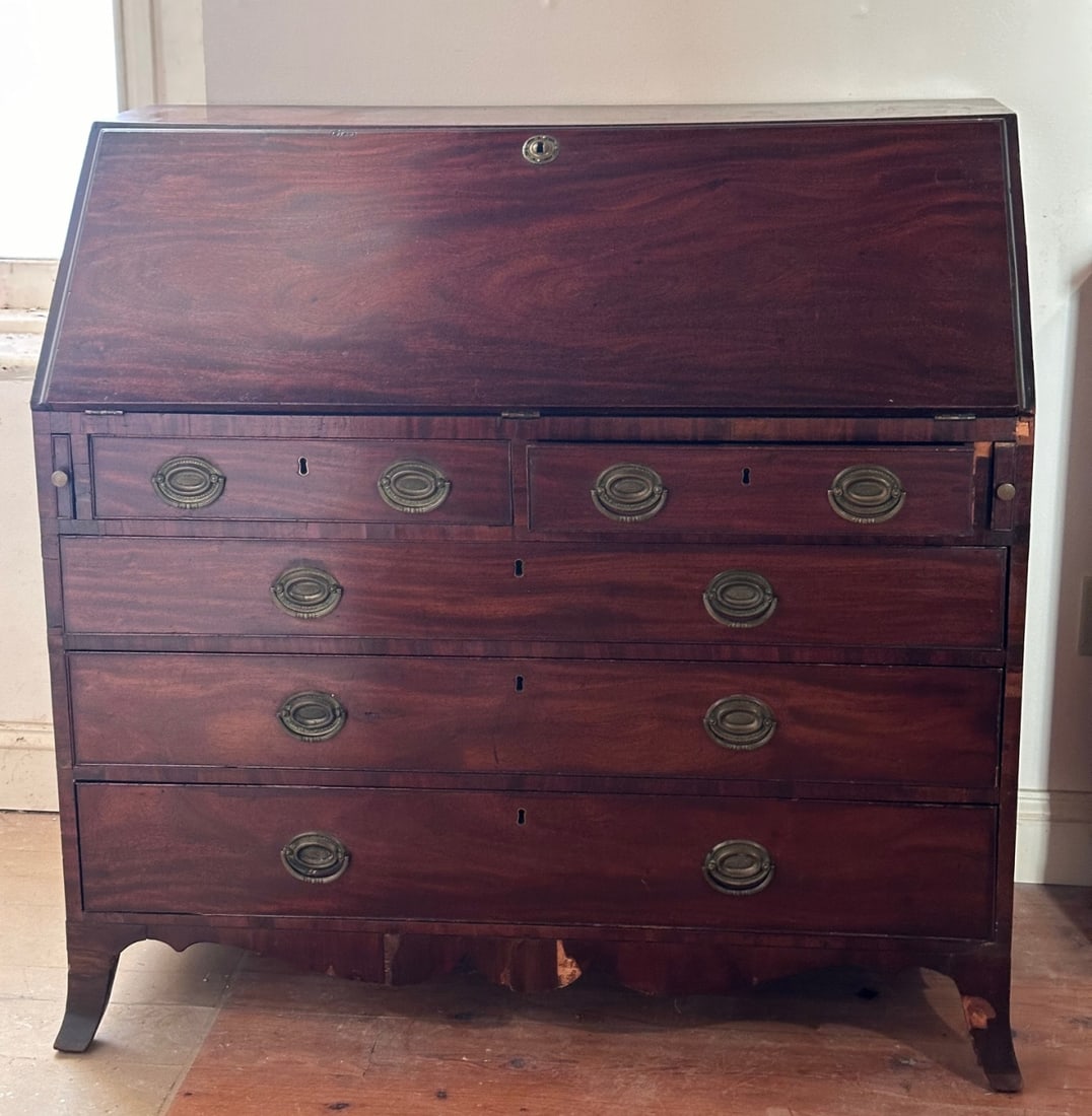 Antique English Neoclassical Slant Front Desk (1 of 14)