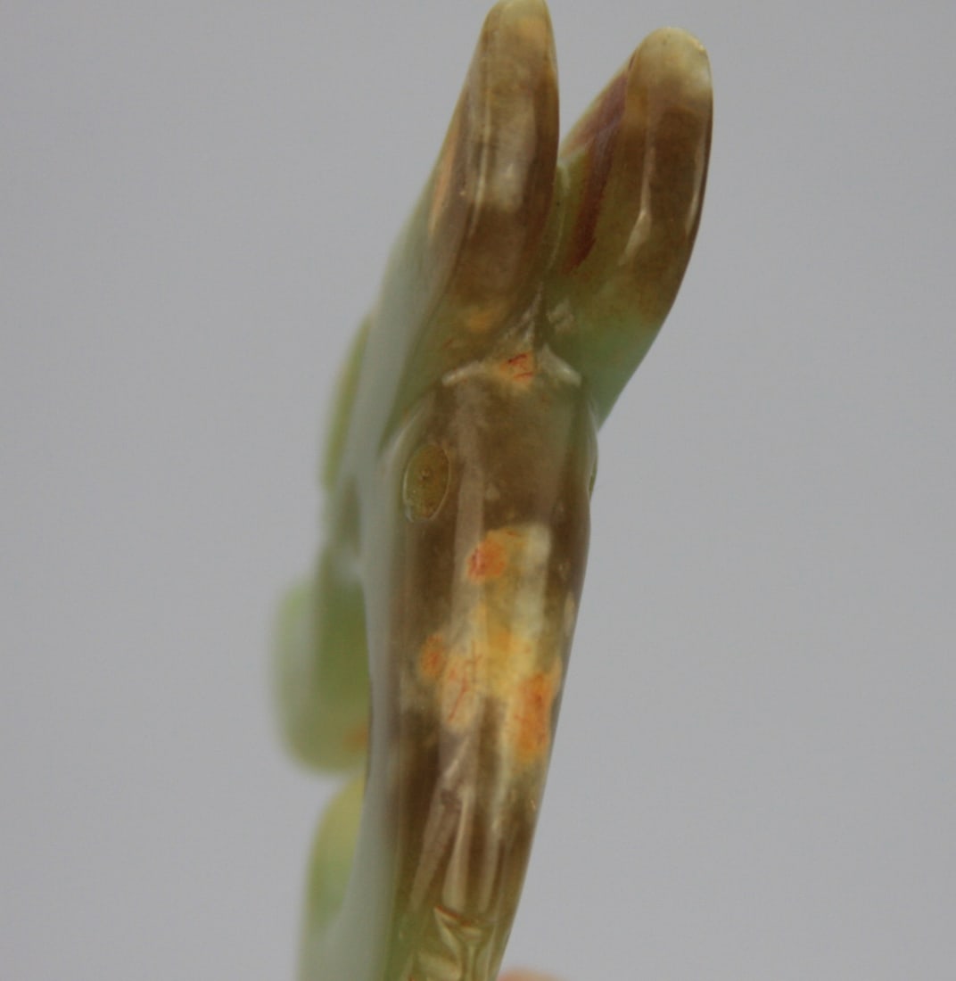 Chinese Carved Green and Russet Jade Arachaic Dragon Hook - 10