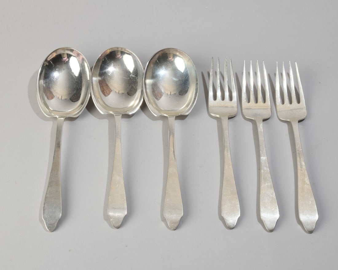 Tiffany & Co. Three Pairs Serving Forks & Spoons (1 of 5)