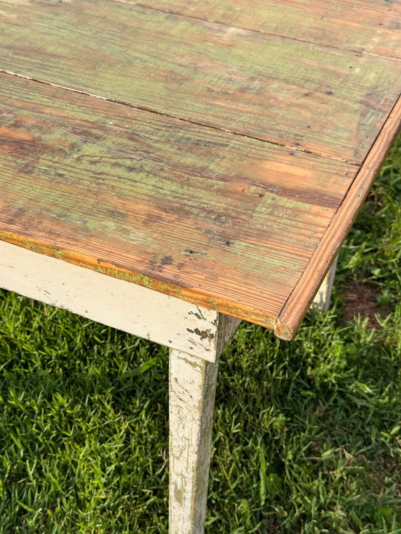 American Primitive Painted Pine Farm Table - 4