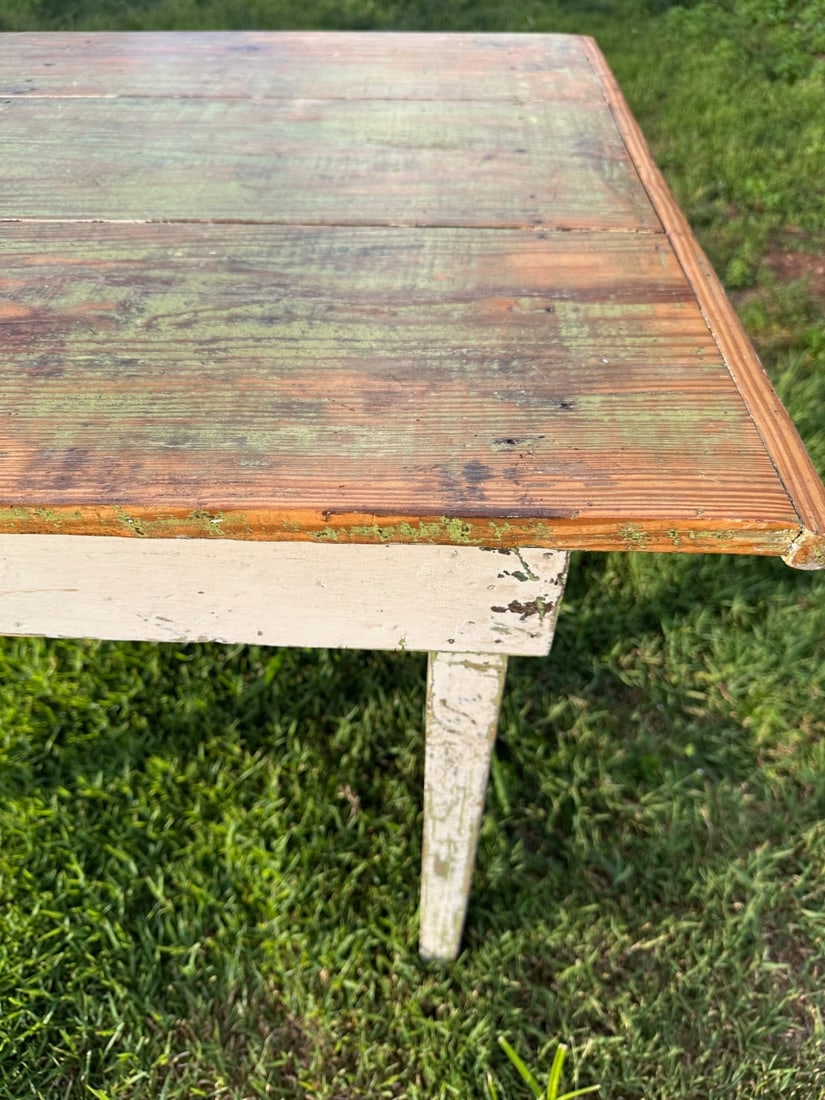 American Primitive Painted Pine Farm Table - 7