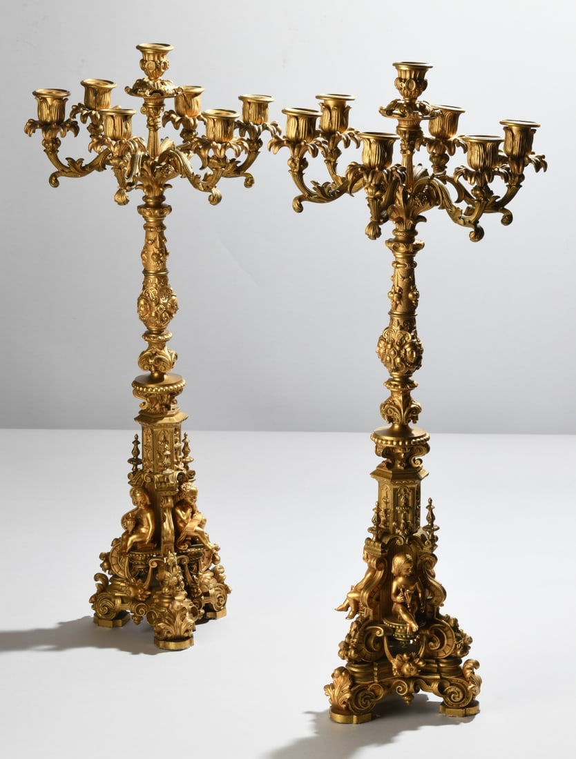 Pair of Louis XV Style Gilt Bronze Candelabra (1 of 20)