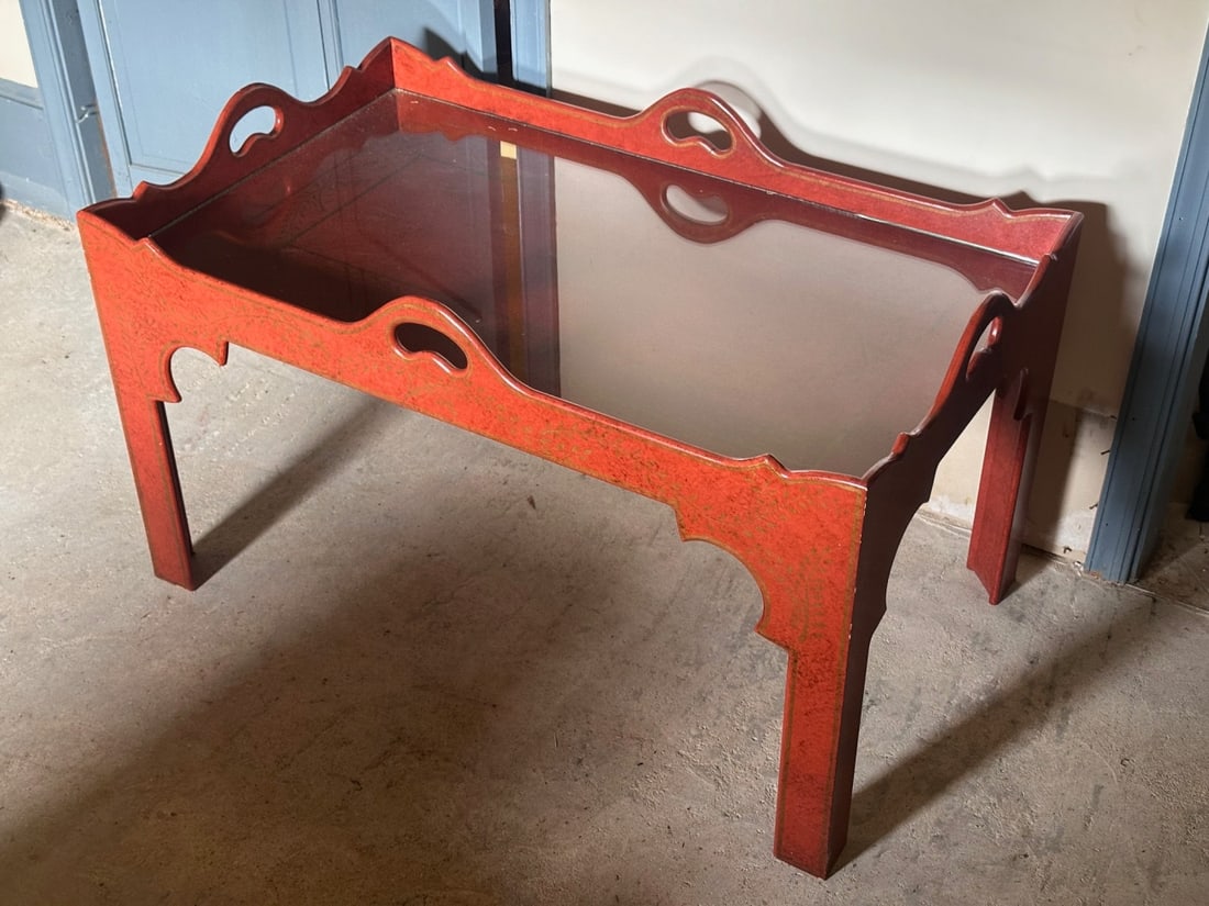 Red Chinoiserie Tray-Top Table (1 of 5)