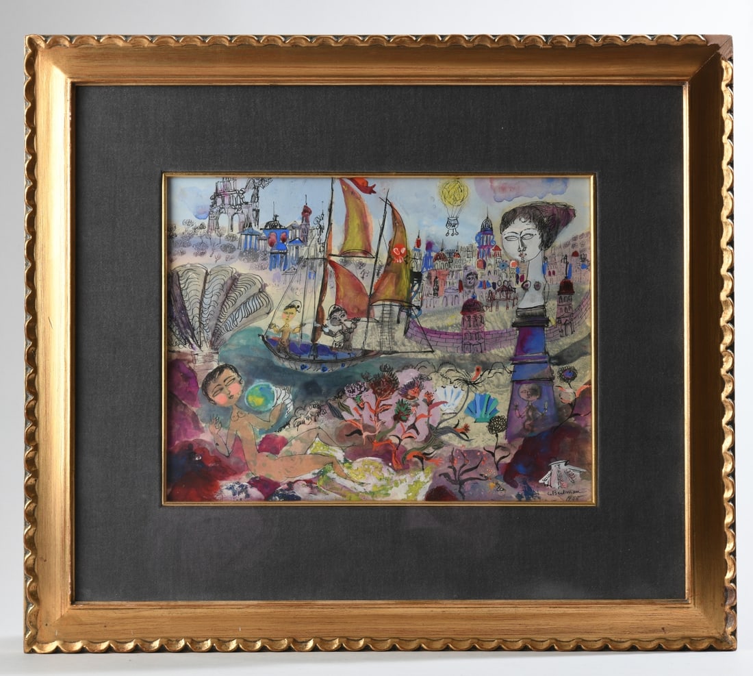 C. Bertman (French, 20th C.) Mixed Media (1 of 5)