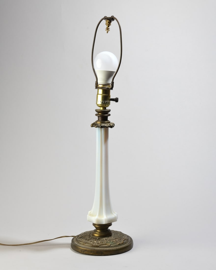 Victorian Milk Glass Table Lamp (1 of 3)