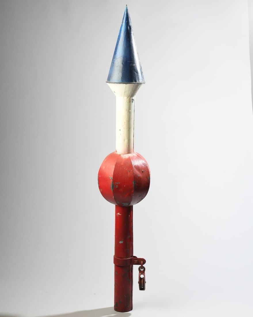 Antique Painted Barber Pole - 6