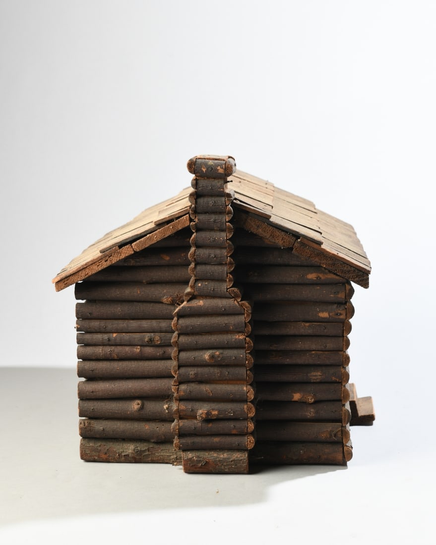 Folk Art Log Cabin Model - 3