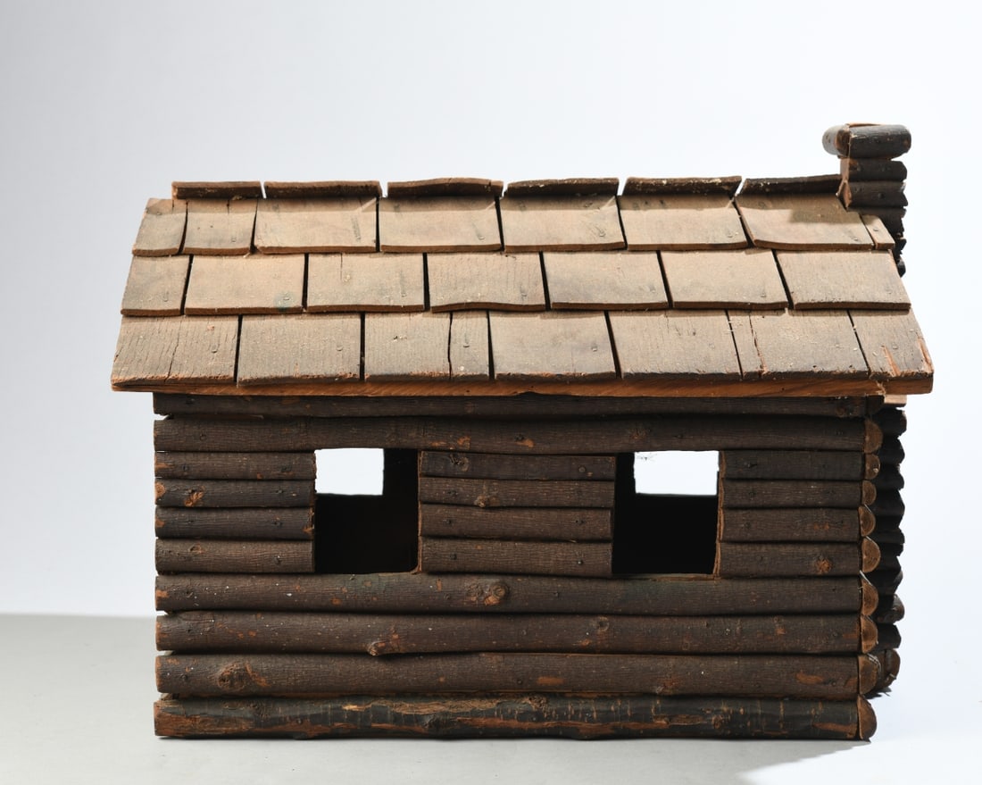 Folk Art Log Cabin Model - 4