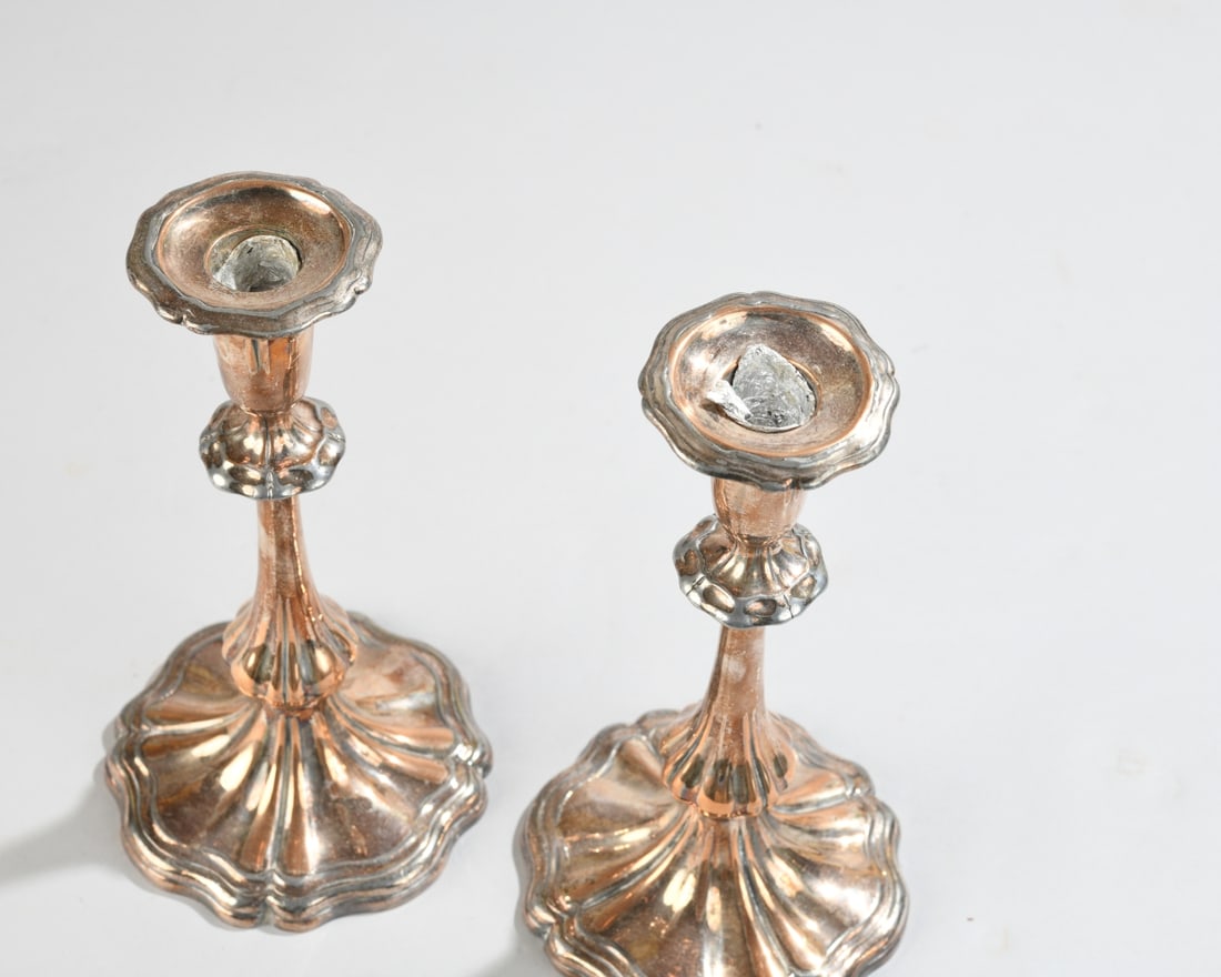 Pair Silver Plated Candlesticks - 2