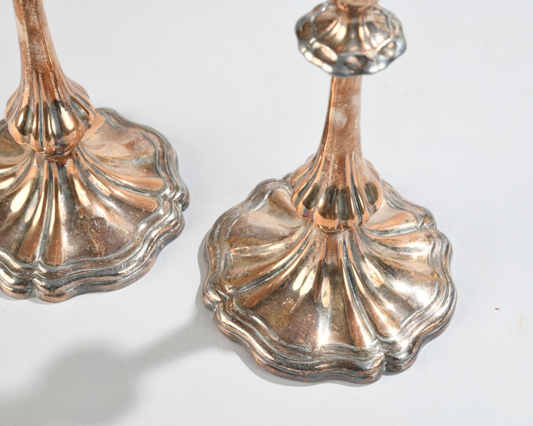 Pair Silver Plated Candlesticks - 3
