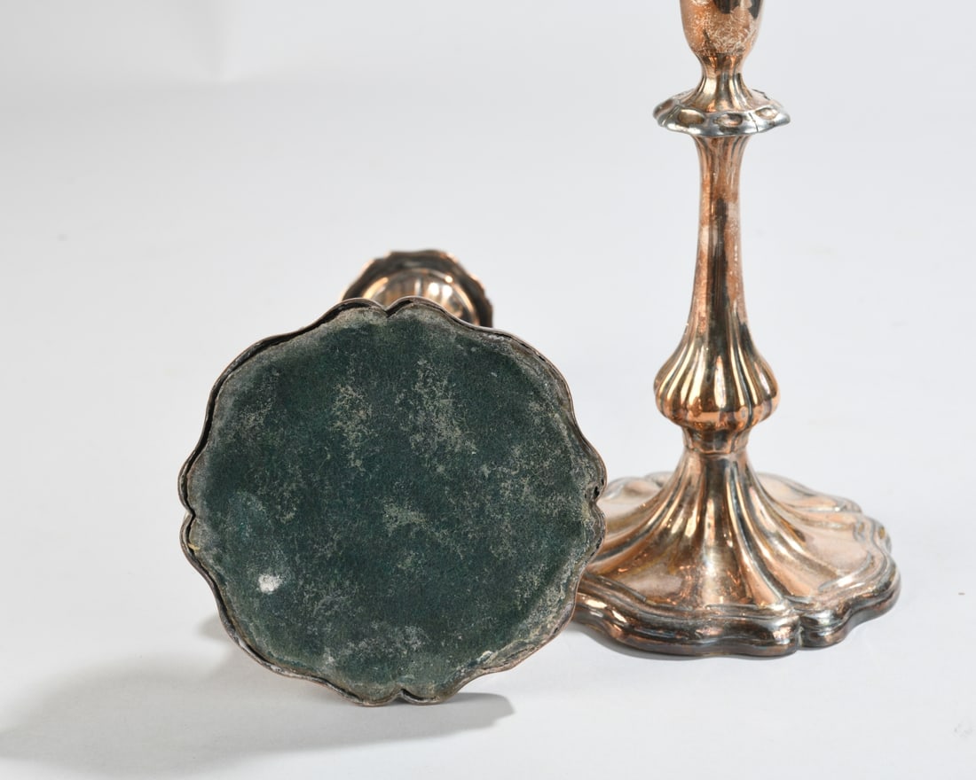 Pair Silver Plated Candlesticks - 4