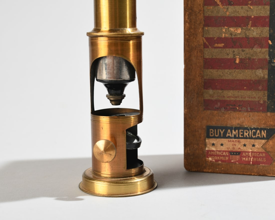 Antique French Brass Drum Microscope - 2